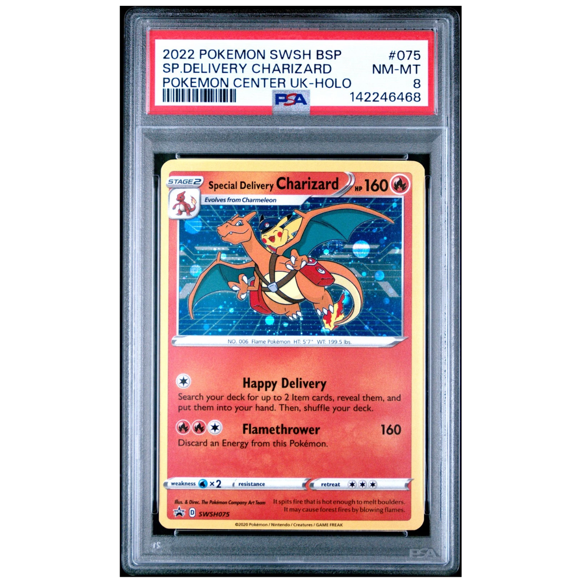 Special Delivery Charizard (SWSH075) | PSA 8 - Sword & Shield Black Star Promo