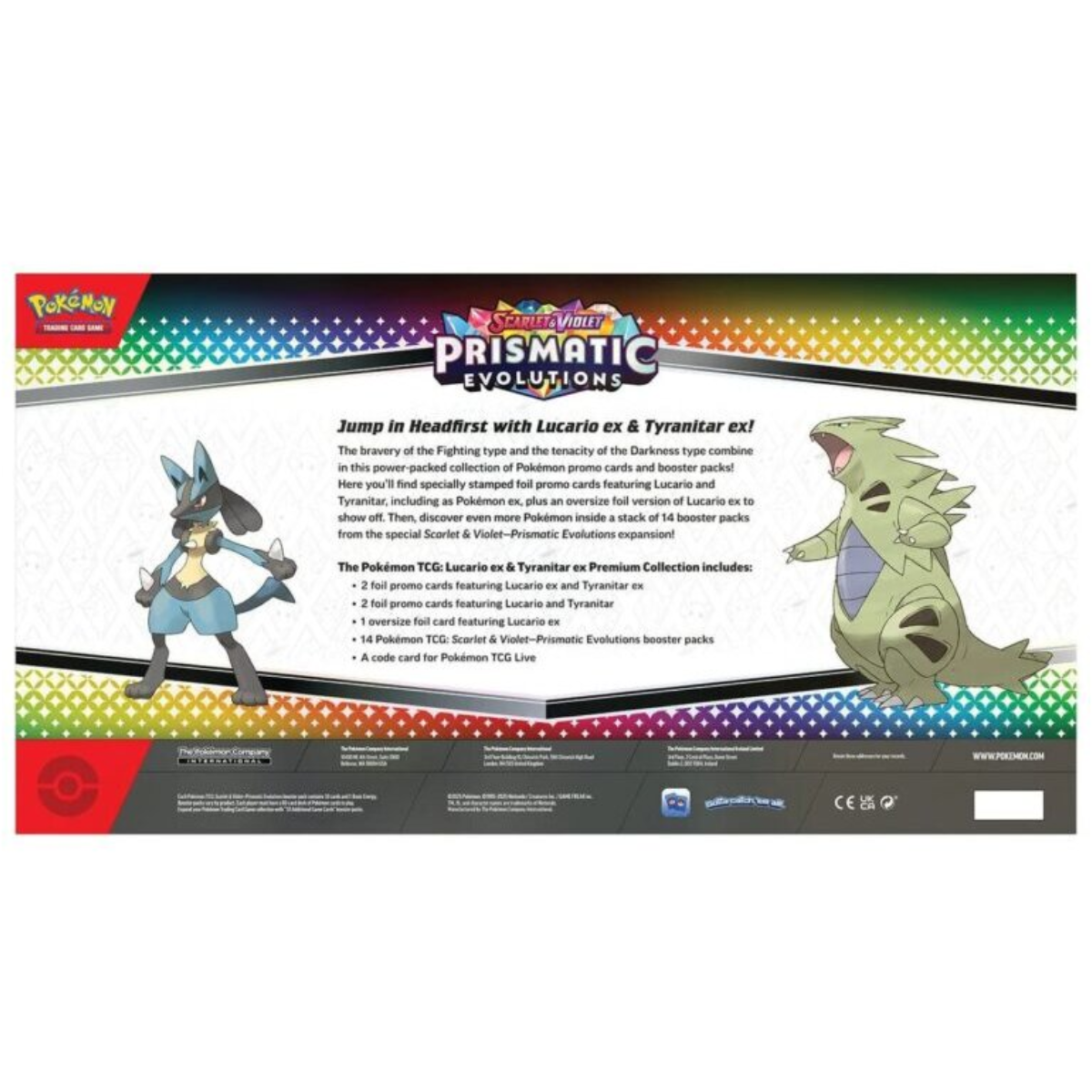 Prismatic Evolutions: Lucario ex & Tyranitar ex Premium Collection